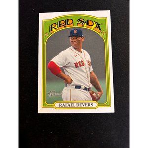 2021 topps heritage high number baseball card of Rafael devers #645